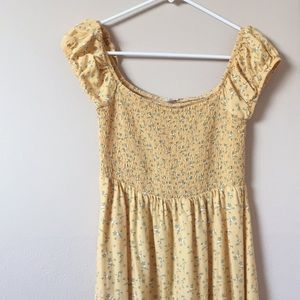 Yellow mini floral dress